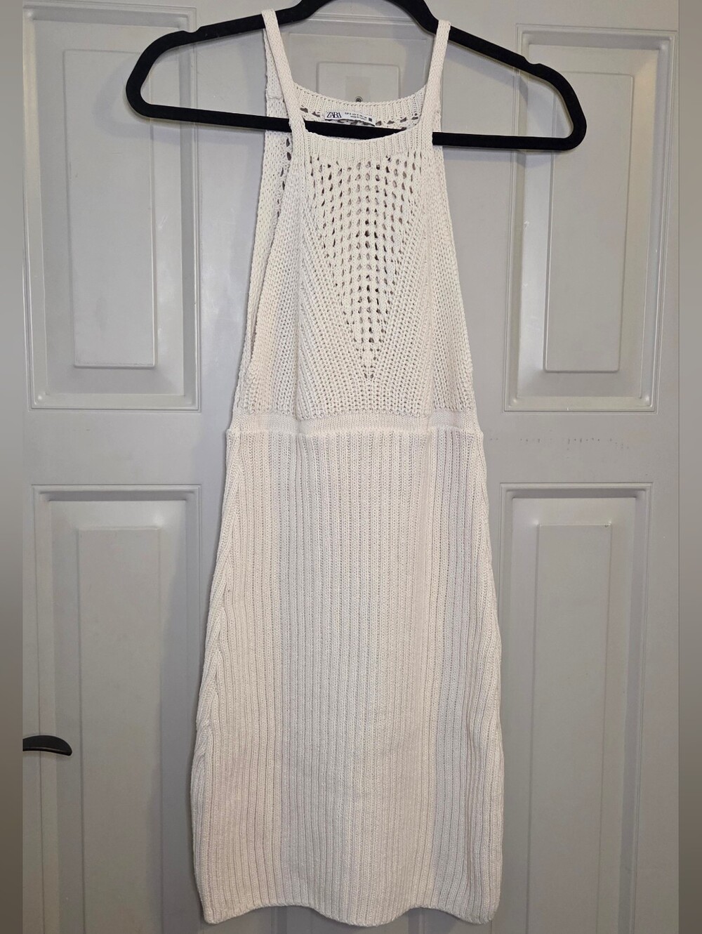 Zara - Cream Knit Halter Dress